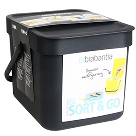 Picture of Atkritumu tvertne Brabantia Sort&Go 6l pelēka