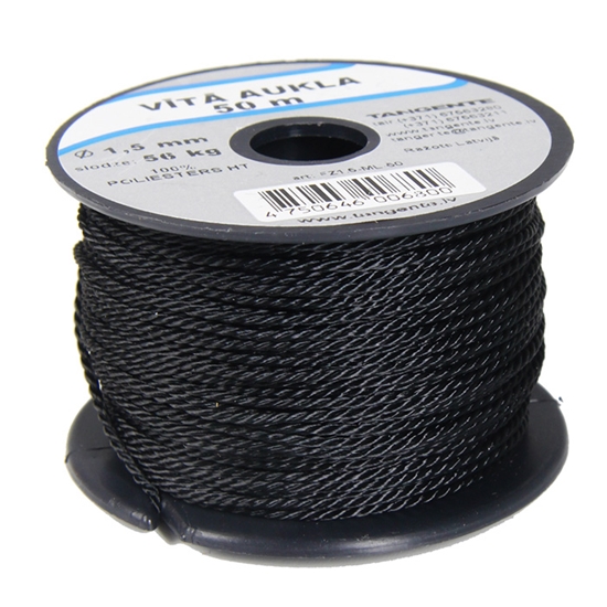 Picture of Aukla vīta PES HTd1.5mm 50m melna