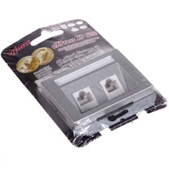 Picture of Datu rozete 1xRJ45/1xRJ11 XP500 metalika