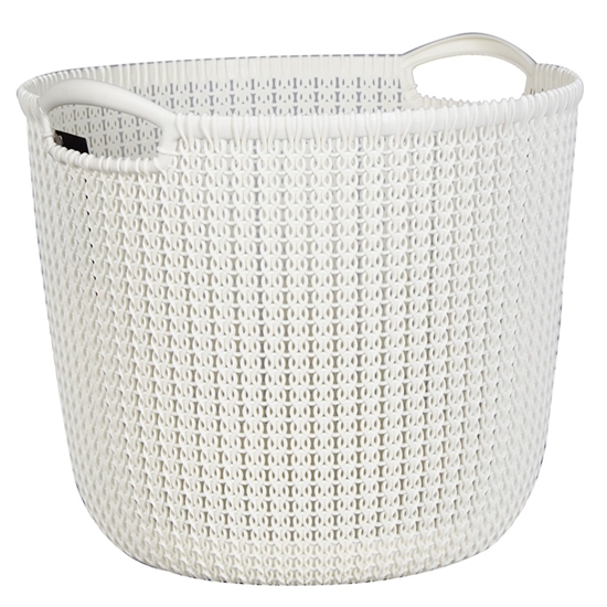 Picture of Veļas grozs Knit L apaļš 30l balts