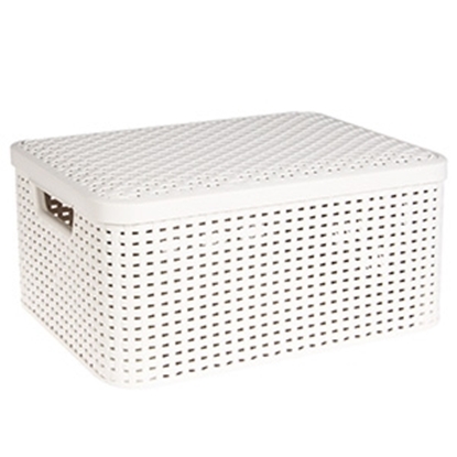 Picture of Kaste ar vāku Style Rattan M krēmkrāsas 40x29x19cm