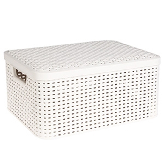 Picture of Kaste ar vāku Style Rattan M krēmkrāsas 40x29x19cm