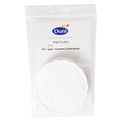 Attēls no Paliktnis glāzei 7.5cm balts 25gab.