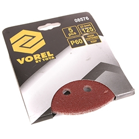 Picture of Slīpripu kmpl. D125mm,P60,5gab.,ar caur.