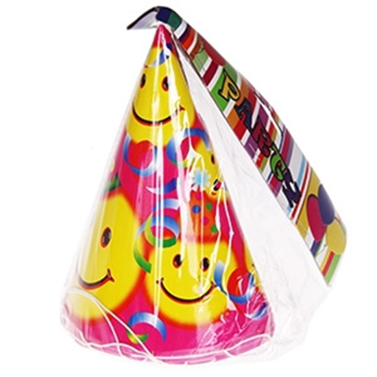 Picture of Svētku cepurītes ar smaidiņiem 16cm