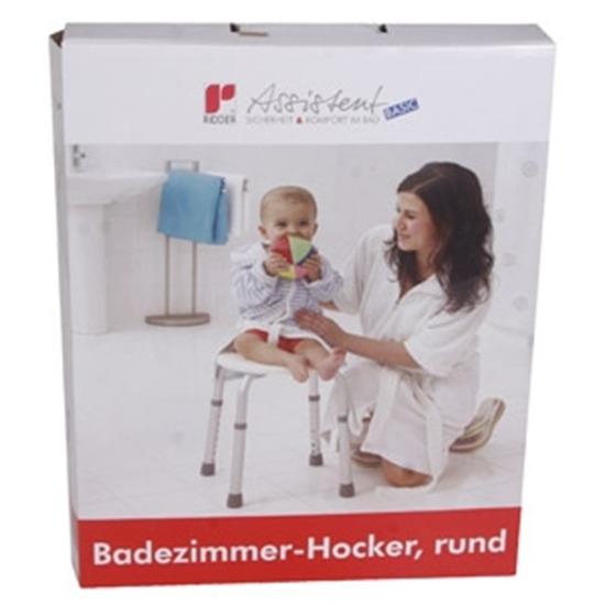 Изображение Taburete vannas istabai, ar regulējamo augstumu, apaļa