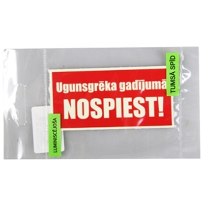 Attēls no Uzlīme luminiscējoša Ugunsgrēka gadījumā nospiest