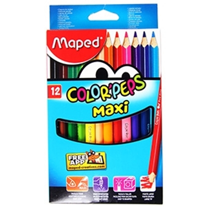 Attēls no Krāsu zīmuļi Maped Color`Peps Maxi 12-krāsas