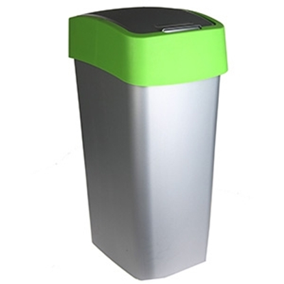 Изображение Atkritumu tvertne Curver Flip Bin 45L sudraba/zaļš