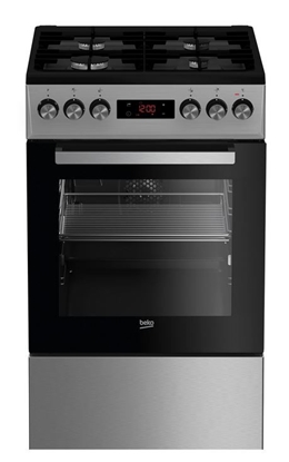 Picture of Beko FSM52331DXDT cooker Freestanding cooker Gas Black, Stainless steel A