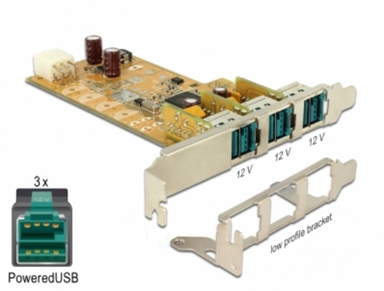 Picture of Delock PoweredUSB PCI Express Card > 3 x 12 V