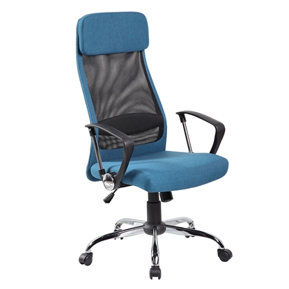 Picture of EVELEKT Biroja krēsls Office4You DARLA zils audums, hromēts pamats