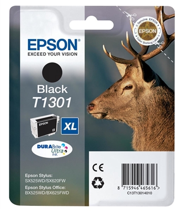 Picture of Epson Stag Singlepack Black T1301 DURABrite Ultra Ink