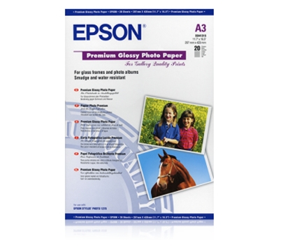 Picture of Epson Premium Glossy Photo Paper A3, 20 Sheet, 255g    S041315