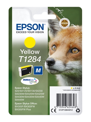 Picture of Epson ink cartridge yellow DURABrite T 128           T 1284