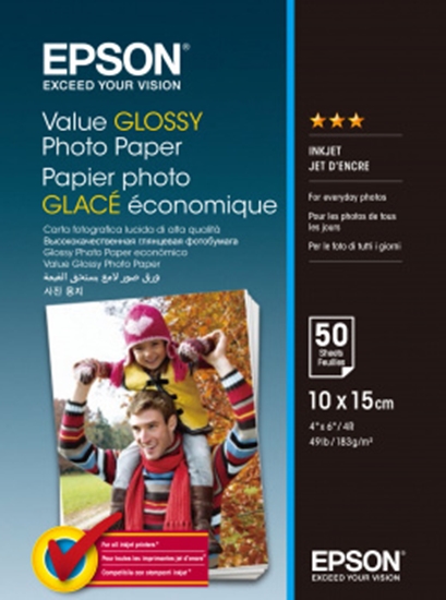 Picture of Epson Value Glossy Photo Paper - 10x15cm - 50 sheets