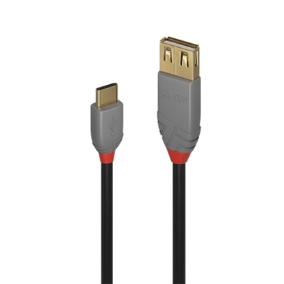 Picture of Lindy 0.15m USB 2.0 C to A AdapterCable, Anthra Line