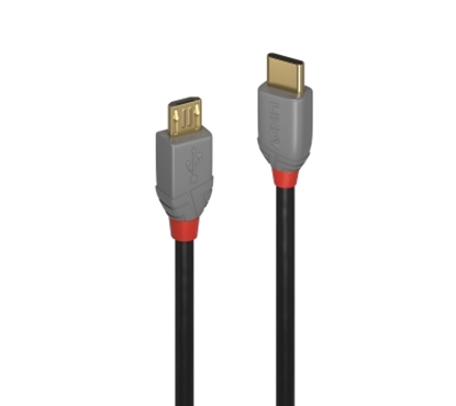 Изображение Lindy 1m USB 2.0  Type C to Micro-B Cable, Anthra Line