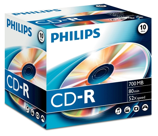 Picture of 1x10 Philips CD-R 80Min 700MB 52x JC