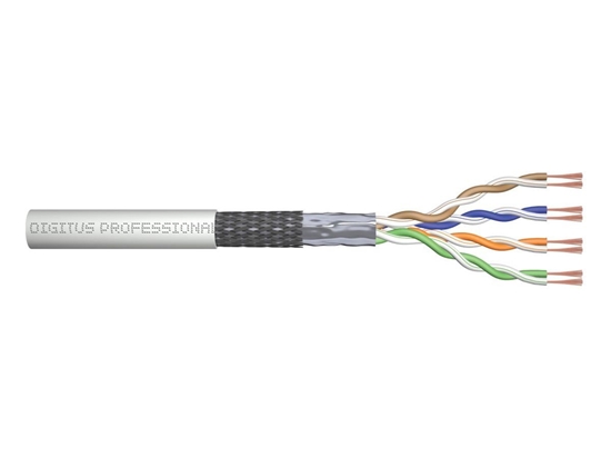 Изображение Kabel teleinformatyczny patchcordowy kat.5e, SF/UTP, linka, AWG 26/7, PVC, 100m, szary, karton
