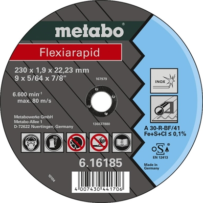 Attēls no Griezējdisks Flexiarapid Inox 125x1,6mm,,,,, Metabo