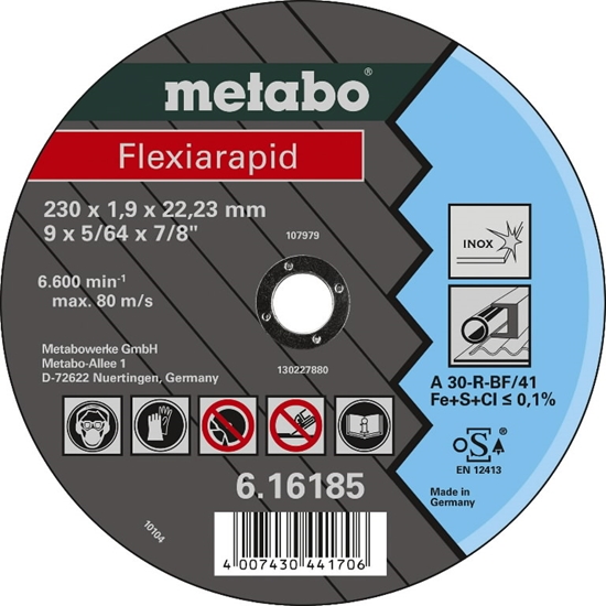 Изображение Griezējdisks Flexiarapid Inox 125x1,6mm,,,,, Metabo