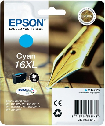 Picture of Epson Pen and crossword Singlepack Cyan 16XL DURABrite Ultra Ink