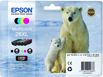 Attēls no Epson Claria Premium XL T 263 Multipack BK/C/M/Y        T 2636