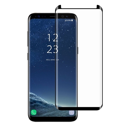 Изображение Tempered glass screen protector Samsung S8+ (3D, edge glue, black)