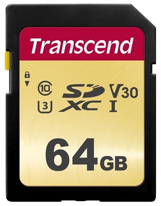 Attēls no Transcend SDXC 500S         64GB Class 10 UHS-I U3 V30