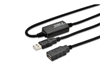 Picture of Kabel przedłużający USB 2.0 HighSpeed Typ USB A/USB A M/Ż aktywny, czarny 15m