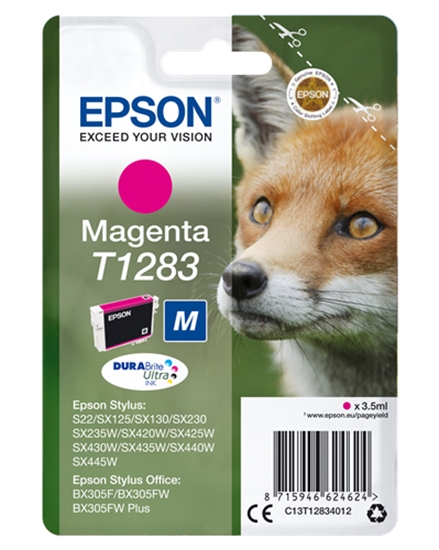 Изображение Epson ink cartridge magenta DURABrite T 128           T 1283