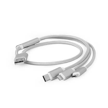 Attēls no CABLE USB CHARGING 3IN1 1M/SILV CC-USB2-AM31-1M-S GEMBIRD