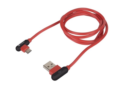 Attēls no Natec Prati, Angled USB Type C to Type A Cable 1m, Red | Natec | Prati | USB Type C | USB Type-A