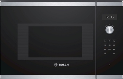 Obrazek BOSCH Built in Microwave BFL524MS0, 800W, 20L, Black/Inox color