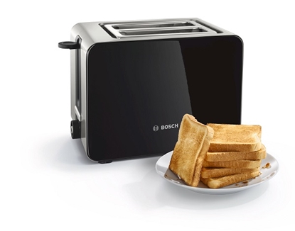 Attēls no Bosch TAT7203 toaster 2 slice(s) 1050 W Black, Stainless steel