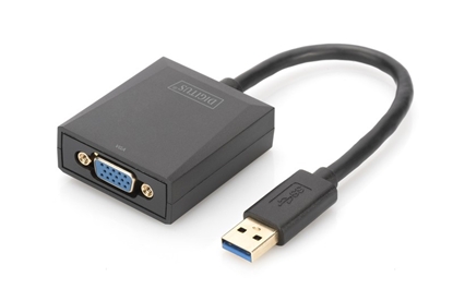 Attēls no Adapter graficzny VGA 1080p FHD na USB 3.0, aluminiowy, czarny