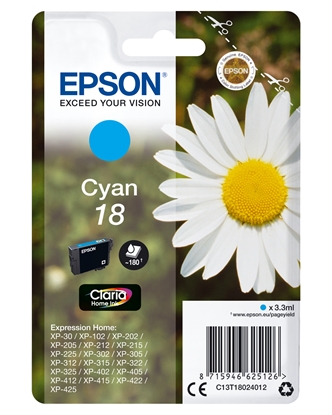 Изображение Epson ink cartridge cyan Claria Home T 180         T 1802