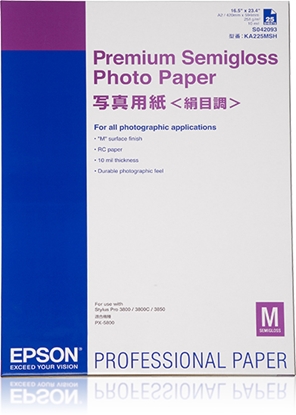 Attēls no Epson Premium Semigloss Photo A2, 25 sheet, 251g    S042093