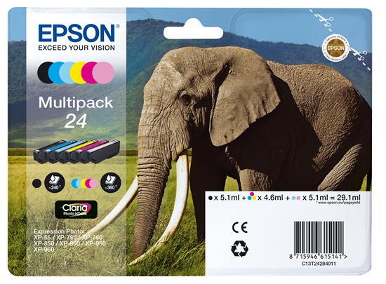 Picture of Epson Multipack Claria Photo HD BK/C/M/Y/LC/LM T 242      T 2428