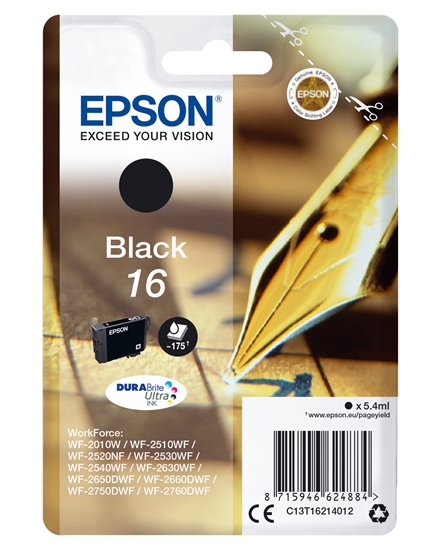 Picture of Epson ink cartridge black DURABrite Ultra T 162     T 1621