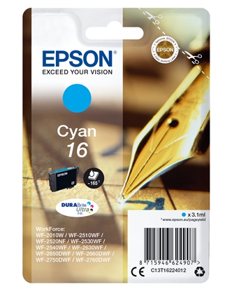 Изображение Epson ink cartridge cyan DURABrite Ultra T 162     T 1622