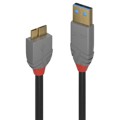 Picture of Lindy 3m USB 3.0 Type A to  Micro-B Cable, Anthra Line