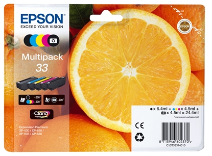 Picture of Epson Multipack Claria Premium BK/PBK/C/M/Y 33           T 3337