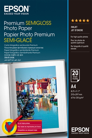 Изображение Epson Premium Semigloss Photo A 4, 251 g, 20 Sheets   S 041332