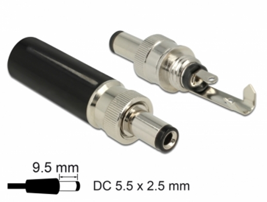 Picture of Delock Connector DC 5.5 x 2.5 mm with 9.5 mm length male