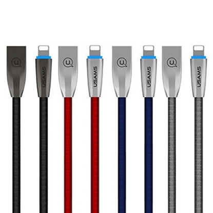 Attēls no Kabel USB Usams USB-A - Lightning 1.2 m Niebieski (IPZSUSB03)