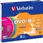 Изображение Matricas DVD-R AZO Verbatim 4.7GB 16x Colour, 5 Pack Slim