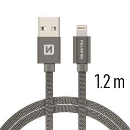 Attēls no Swissten Textile Fast Charge 3A Lightning Data and Charging Cable 1.2m