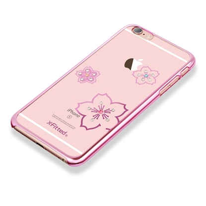 Attēls no X-Fitted Plastic Case With Swarovski Crystals for Apple iPhone 6 / 6S Pink / Blossoming